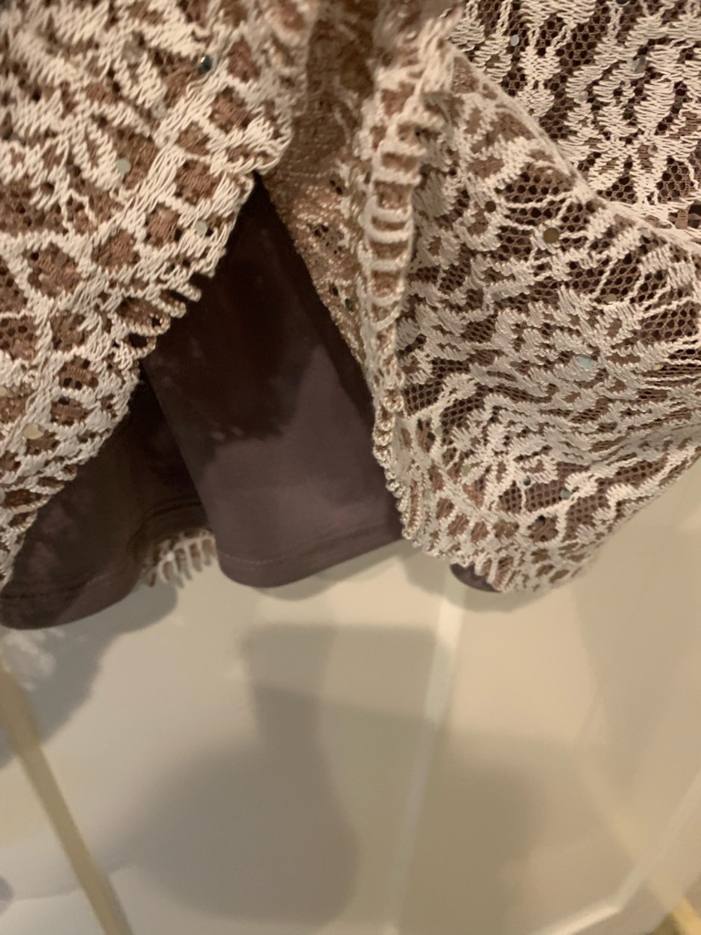 Jessica H Lace Dress in Tan and Cream - Picture 4 of 7